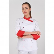 Chef's jacket Bordeaux 2, White-red 3/4