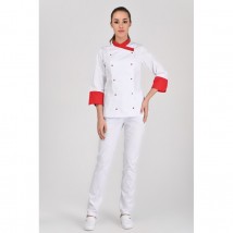 Chef's jacket Bordeaux 2, White-red 3/4