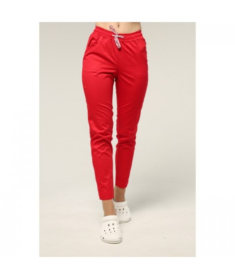 Women's medical pants 7/8, Red