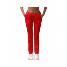 Медичні штани з кишенями жіночі Червоні