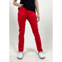 Medical pants Dallas with zipper, Red