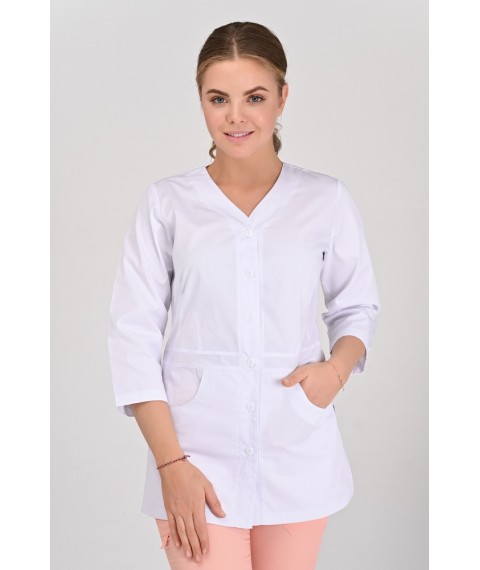 Medical jacket Alanya (button) 3/4, White