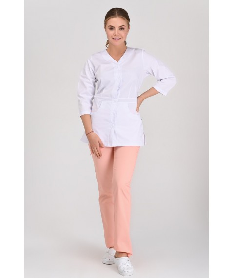 Medical jacket Alanya (button) 3/4, White