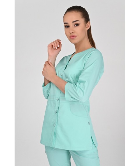 Medical jacket Alanya (button) 3/4, Mint