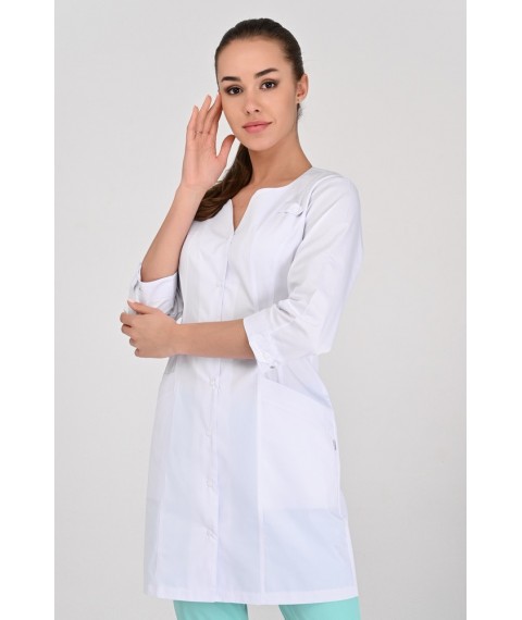 Women's medical gown Varna White 3/4