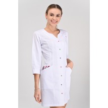 Women's medical gown Varna White-color print 3/4