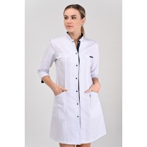 Women's medical gown Beijing White/dark blue 3/4