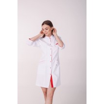 Women's medical gown Beijing White-red 3/4