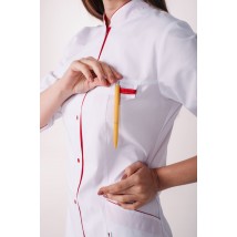 Women's medical gown Beijing White-red 3/4