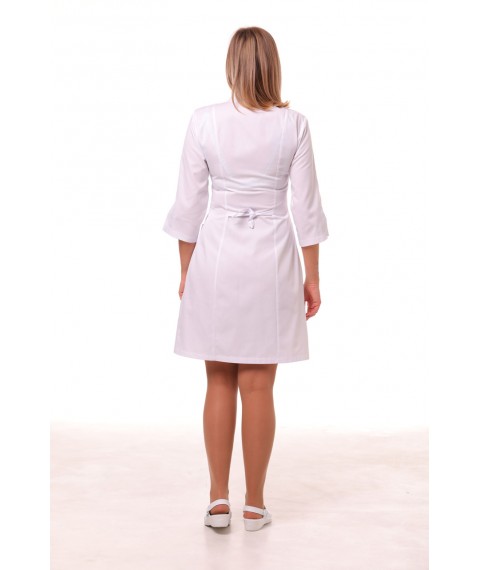 Medical gown Genoa White-dark blue 3/4