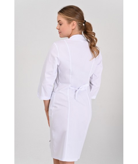 Medical gown Genoa White/Dark blue (button)