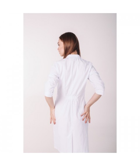 Medical gown Arizona, White (red button) 3/4