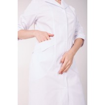 Medical gown Arizona, White (white button) 3/4