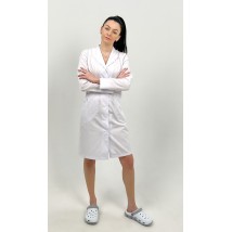 Medical gown Arizona White DR (white button), Long sleeve