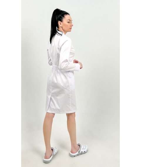 Medical gown Arizona White DR (white button), Long sleeve