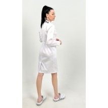 Medical gown Arizona White DR (white button), Long sleeve