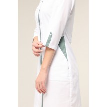 Medical gown Virginia, White-olive 3/4