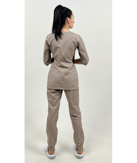 Medical suit Celeste, dark cappuccino black 3/4