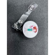 Telescopic badge holder (nurse with syringe)