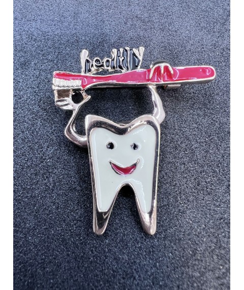 Medical jewelry (teeth with toothbrush) gold