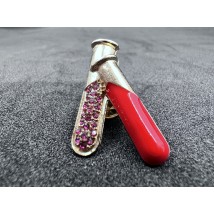 Medical jewelry (red test tube + pink rhinestones)