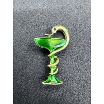 Medical jewelry (bowl with snake) green