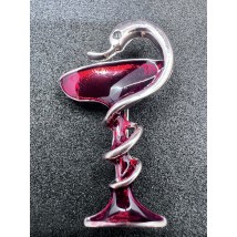 Medical jewelry (bowl with snake) red
