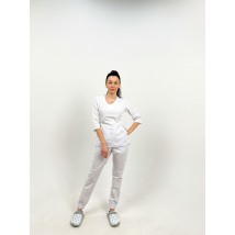 Medical suit Celeste, White 3/4