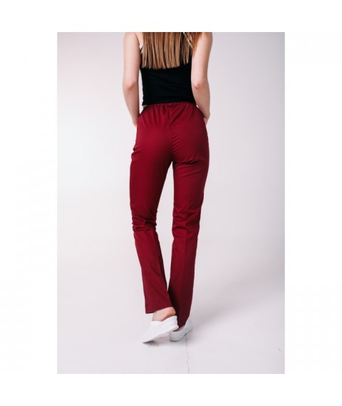 Medical pants with pockets for women, Bordeaux 64