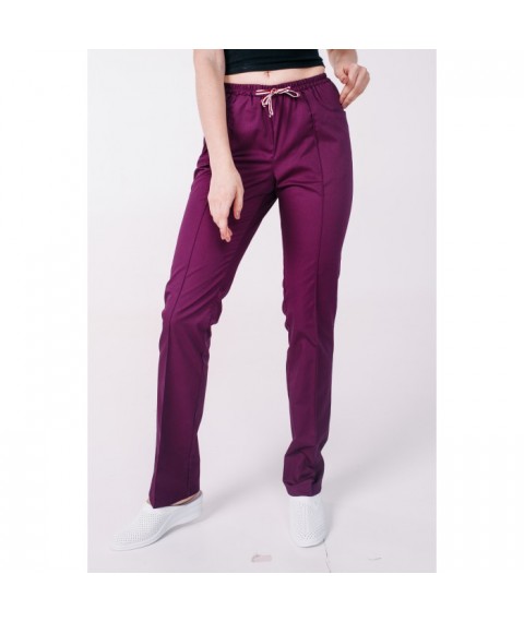 Medical pants with pockets for women, Plum 48