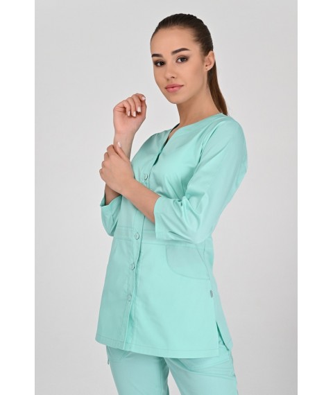 Medical jacket Alanya (button) 3/4, Mint 48