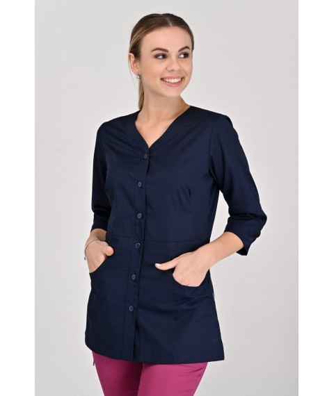 Medical jacket Alanya (button) 3/4, Dark blue 42