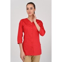 Medical jacket Alanya (button) 3/4, Red 44