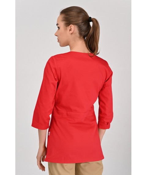 Medical jacket Alanya (button) 3/4, Red 52