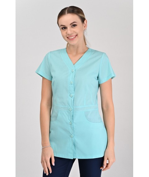 Medical jacket Alanya (button) Mint, Short Sleeve 42