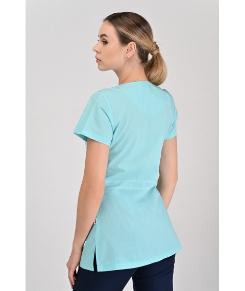 Medical jacket Alanya (button) Mint, Short Sleeve 42