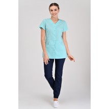 Medical jacket Alanya (button) Mint, Short Sleeve 48