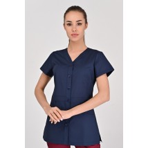 Medical jacket Alanya (button) Dark blue, Short Sleeve 44