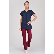 Medical jacket Alanya (button) Dark blue, Short Sleeve 44