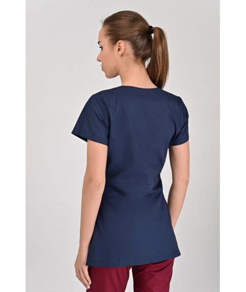 Medical jacket Alanya (button) Dark blue, Short Sleeve 44