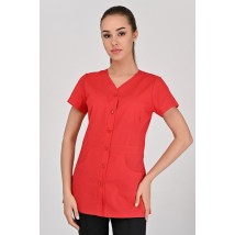 Medical jacket Alanya (button) Red, Short Sleeve 44