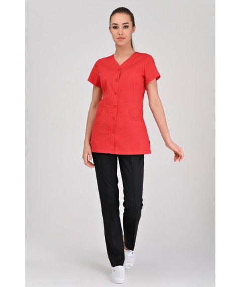 Medical jacket Alanya (button) Red, Short Sleeve 44