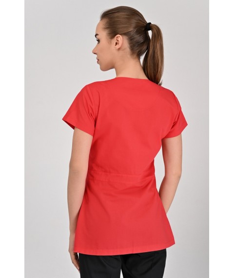 Medical jacket Alanya (button) Red, Short Sleeve 44