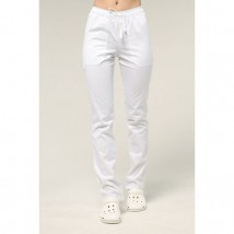 Медицинские штаны прямые женские, Белые 50