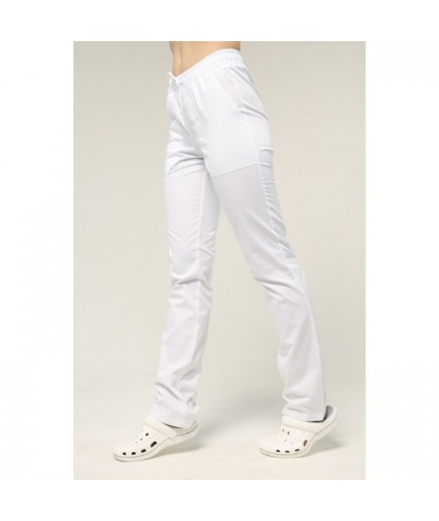 Медицинские штаны прямые женские, Белые 52