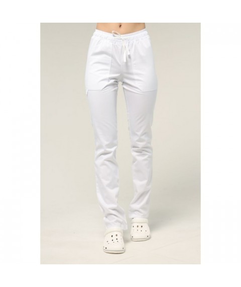 Straight medical pants for women, White 66