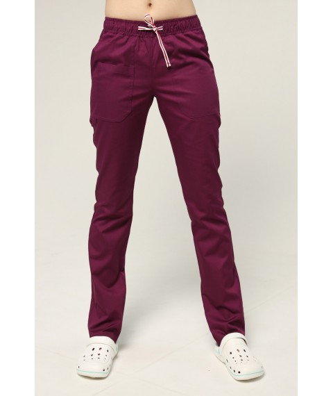 Women's straight medical pants Plum 42