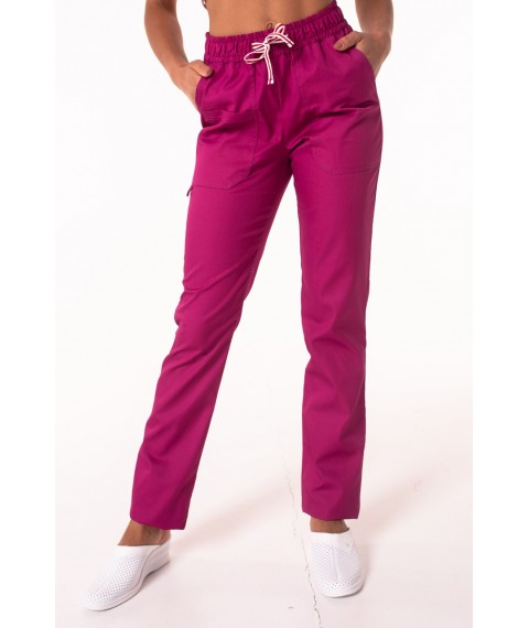 Straight medical pants for women Fuchsia 44