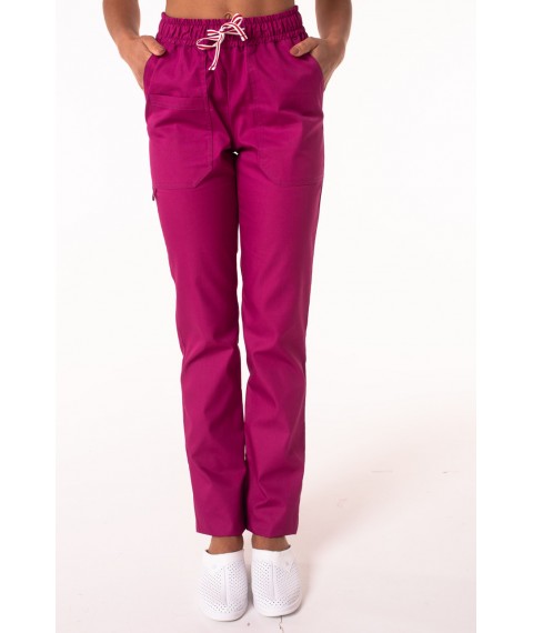 Straight medical pants for women Fuchsia 48