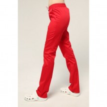 Медицинские штаны женские прямые, Красные 52